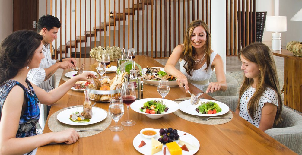 Amilla Beach Residences - The Great Beach Residence - Meal time at the villa